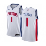 Youth Nike Detroit Pistons #1 Allen Iverson Swingman White Home NBA Jersey - Association Edition