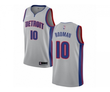 Youth Nike Detroit Pistons #10 Dennis Rodman Authentic Silver NBA Jersey Statement Edition