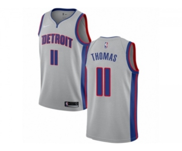 Youth Nike Detroit Pistons #11 Isiah Thomas Authentic Silver NBA Jersey Statement Edition