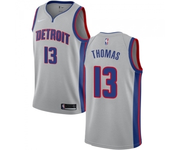 Youth Nike Detroit Pistons #13 Khyri Thomas Swingman Silver NBA Jersey Statement Edition