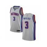 Youth Nike Detroit Pistons #3 Ben Wallace Authentic Silver NBA Jersey Statement Edition