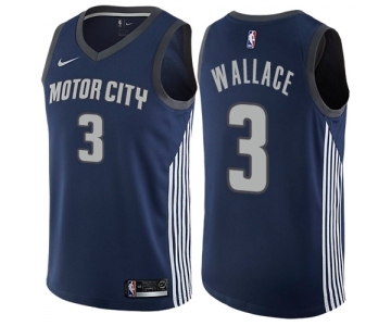 Youth Nike Detroit Pistons #3 Ben Wallace Swingman Navy Blue NBA Jersey - City Edition