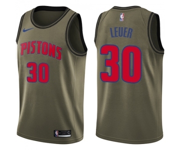 Youth Nike Detroit Pistons #30 Jon Leuer Swingman Green Salute to Service NBA Jersey