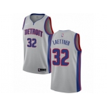 Youth Nike Detroit Pistons #32 Christian Laettner Authentic Silver NBA Jersey Statement Edition