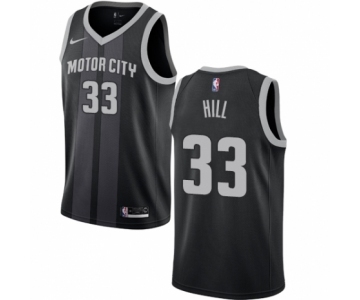 Youth Nike Detroit Pistons #33 Grant Hill Swingman Black NBA Jersey - City Edition