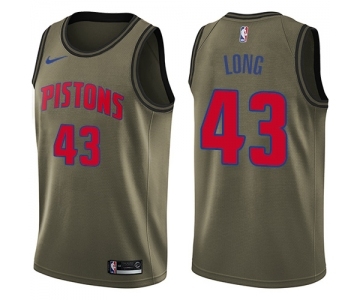 Youth Nike Detroit Pistons #43 Grant Long Swingman Green Salute to Service NBA Jersey