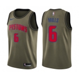 Youth Nike Detroit Pistons #6 Terry Mills Swingman Green Salute to Service NBA Jersey