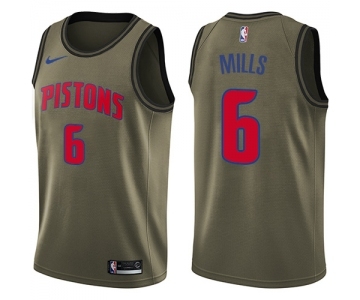 Youth Nike Detroit Pistons #6 Terry Mills Swingman Green Salute to Service NBA Jersey