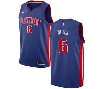 Youth Nike Detroit Pistons #6 Terry Mills Swingman Royal Blue Road NBA Jersey - Icon Edition