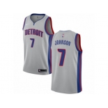 Youth Nike Detroit Pistons #7 Stanley Johnson Authentic Silver NBA Jersey Statement Edition