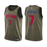 Youth Nike Detroit Pistons #7 Stanley Johnson Swingman Green Salute to Service NBA Jersey