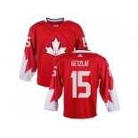 Men Adidas Team Canada #15 Ryan Getzlaf Red 2016 World Cup Ice Hockey Jersey