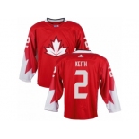 Men Adidas Team Canada #2 Duncan Keith Red 2016 World Cup Ice Hockey Jersey