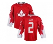 Men Adidas Team Canada #2 Duncan Keith Red 2016 World Cup Ice Hockey Jersey