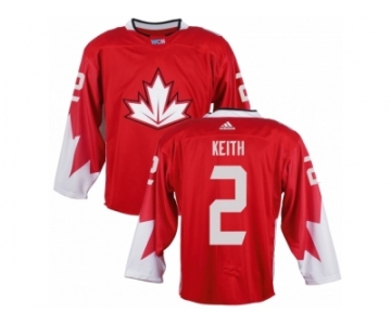 Men Adidas Team Canada #2 Duncan Keith Red 2016 World Cup Ice Hockey Jersey