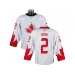 Men Adidas Team Canada #2 Duncan Keith White 2016 World Cup Ice Hockey Jersey