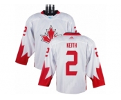 Men Adidas Team Canada #2 Duncan Keith White 2016 World Cup Ice Hockey Jersey