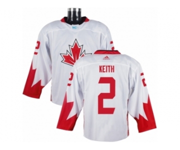 Men Adidas Team Canada #2 Duncan Keith White 2016 World Cup Ice Hockey Jersey