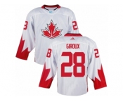 Men Adidas Team Canada #28 Claude Giroux White 2016 World Cup Ice Hockey Jersey