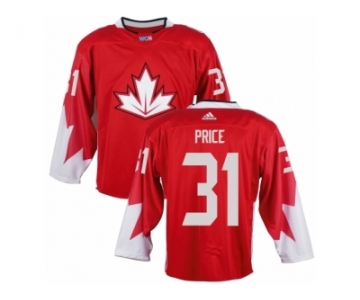 Men Adidas Team Canada #31 Carey Price Red 2016 World Cup Ice Hockey Jersey