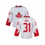 Men Adidas Team Canada #31 Carey Price White 2016 World Cup Ice Hockey Jersey