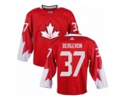 Men Adidas Team Canada #37 Patrice Bergeron Red 2016 World Cup Ice Hockey Jersey