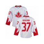 Men Adidas Team Canada #37 Patrice Bergeron White 2016 World Cup Ice Hockey Jersey