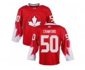 Men Adidas Team Canada #50 Corey Crawford Red 2016 World Cup Ice Hockey Jersey