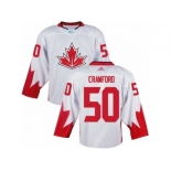 Men Adidas Team Canada #50 Corey Crawford White 2016 World Cup Ice Hockey Jersey