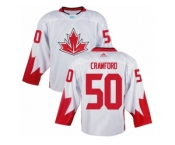 Men Adidas Team Canada #50 Corey Crawford White 2016 World Cup Ice Hockey Jersey