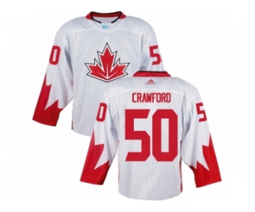 Men Adidas Team Canada #50 Corey Crawford White 2016 World Cup Ice Hockey Jersey