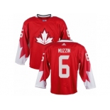 Men Adidas Team Canada #6 Jake Muzzin Red 2016 World Cup Ice Hockey Jersey