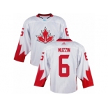 Men Adidas Team Canada #6 Jake Muzzin White 2016 World Cup Ice Hockey Jersey