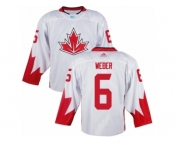 Men Adidas Team Canada #6 Shea Weber White 2016 World Cup Ice Hockey Jersey