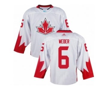 Men Adidas Team Canada #6 Shea Weber White 2016 World Cup Ice Hockey Jersey