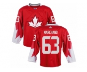 Men Adidas Team Canada #63 Brad Marchand Red 2016 World Cup Ice Hockey Jersey