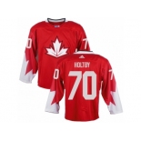 Men Adidas Team Canada #70 Braden Holtby Red 2016 World Cup Ice Hockey Jersey