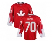 Men Adidas Team Canada #70 Braden Holtby Red 2016 World Cup Ice Hockey Jersey