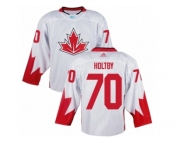 Men Adidas Team Canada #70 Braden Holtby White 2016 World Cup Ice Hockey Jersey