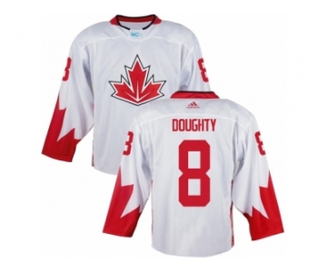 Men Adidas Team Canada #8 Drew Doughty White 2016 World Cup Ice Hockey Jersey