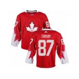 Men Adidas Team Canada #87 Sidney Crosby Red 2016 World Cup Ice Hockey Jersey