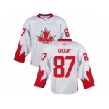 Men Adidas Team Canada #87 Sidney Crosby White 2016 World Cup Ice Hockey Jersey