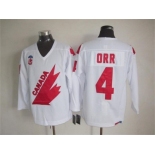 NHL Team Canada Olympic #4 Orr white jerseys