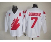 NHL Team Canada Olympic #7 Bourque white jerseys