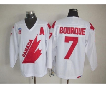 NHL Team Canada Olympic #7 Bourque white jerseys