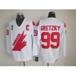 NHL Team Canada Olympic #99 Gretzky white jerseys