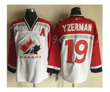 Team CA #19 Steve Yzerman White Red Nike Throwback Stitched NHL Jersey