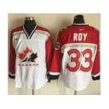 Team CA. #33 Patrick Roy White Red Nike Throwback Stitched NHL Jersey