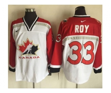 Team CA. #33 Patrick Roy White Red Nike Throwback Stitched NHL Jersey