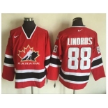 Team CA. #88 Eric Lindros Red Black 2002 Olympic Nike Throwback Stitched NHL Jersey